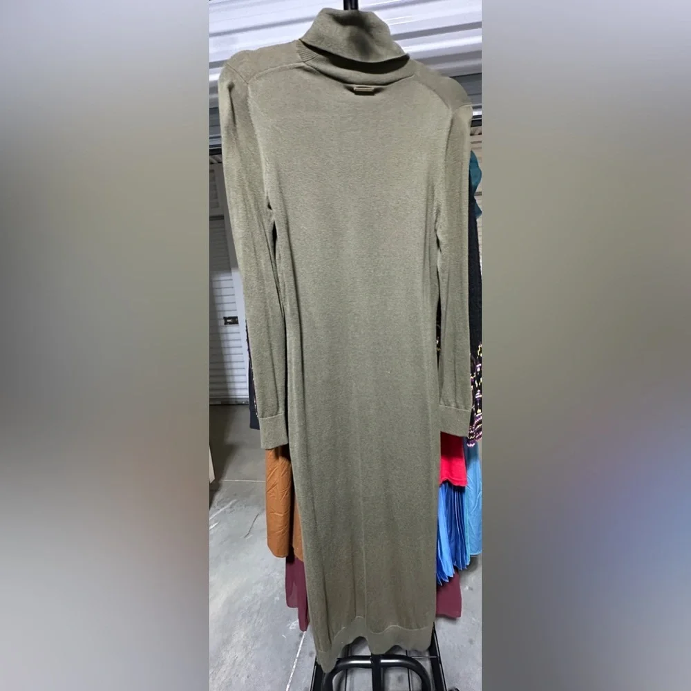 Micheal Kors | OLIVE Wool Blend Turtle Neck Dress